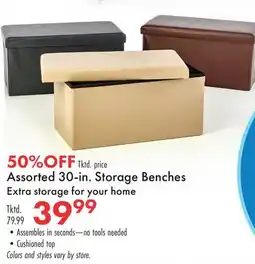 Boscov's Assorted 30-in. Storage Benches offer