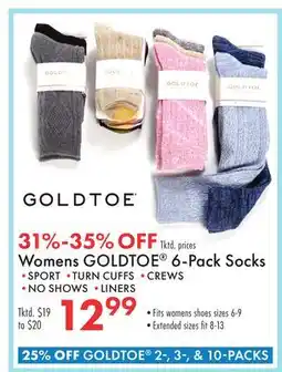 Boscov's Womens GOLDTOE 6-Pack Socks offer