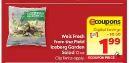 Weis Markets Weis Fresh from the Field Iceberg Garden Salad offer
