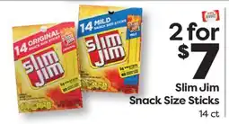 Weis Markets Slim Jim Snack Size Sticks offer