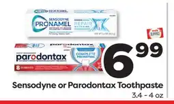 Weis Markets Sensodyne or Parodontax Toothpaste offer