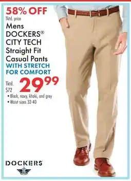 Boscov's Mens DOCKERS CITY TECH Straight Fit Casual Pants WITH FOR COMFORT offer