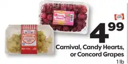 Weis Markets Carnival, Candy Hearts, or Concord Grapes offer
