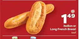 Weis Markets Italian or Long French Bread offer
