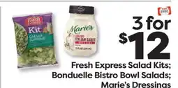 Weis Markets Fresh Express Salad Kits Bonduelle Bistro Bowl Salads Marie's Dressings offer