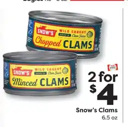 Weis Markets Snow's Clams offer