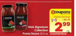 Weis Markets Weis Signature Collection Pasta Sauce offer