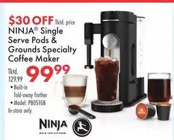 Boscov's NINJA Single Serve Pods & Grounds Specialty Coffee Maker offer