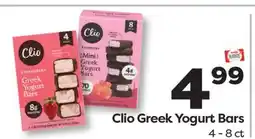 Weis Markets Clio Greek Yogurt Bars offer