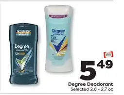Weis Markets Degree Deodorant offer