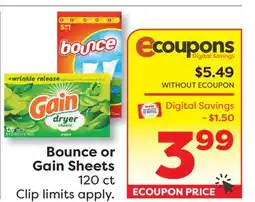 Weis Markets Bounce or Gain Sheets offer