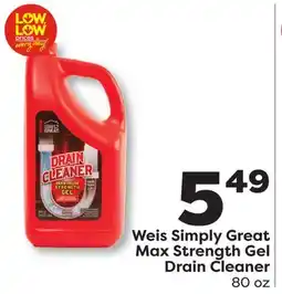 Weis Markets Weis Simply Great Max Strength Gel Drain Cleaner offer