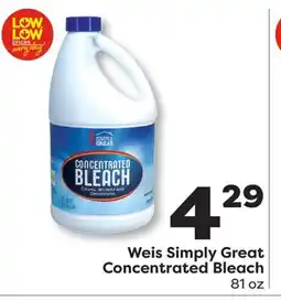 Weis Markets Weis Simply Great Concentrated Bleach offer
