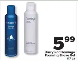 Weis Markets Harry's or Flamingo Foaming Shave Gel offer