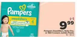 Weis Markets Pampers Swaddlers, Baby Dry, or 360 Cruisers Jumbo Packs offer