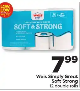 Weis Markets Weis Simply Great Soft Strong 12 double rolls offer