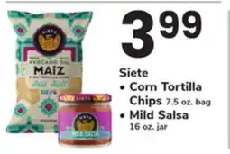 ACME Siete • Corn Tortilla Chips 7.5 oz. bag • Mild Salsa 16 oz. jar offer