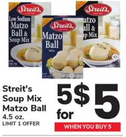 ACME Streit's Soup Mix Matzo Ball offer