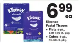 ACME Kleenex Facial Tissues Flats 4 - pk., 120-160 ct. pkg. Cubes 4 - pk., 55-60 ct. pkg offer