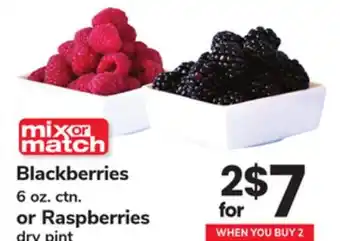 ACME Blackberries 6 oz. ctn. or Raspberries dry pint offer