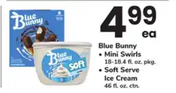 ACME Blue Bunny, Mini Swirls 18-18.4 fl. oz. pkg., Soft Serve Ice Cream 46 fl. oz. ctn offer