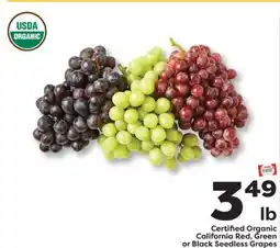 Weis Markets California Red, Green or Black Seedless Grapes offer