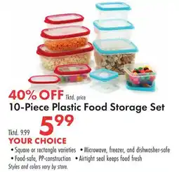 Boscov's 10-Piece Plastic Food Storage Set offer