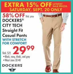 Boscov's DOCKERS CITY TECH Straight Fit Casual Pants offer