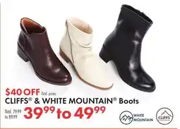 Boscov's CLIFFS & WHITE MOUNTAIN Boots offer
