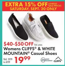 Boscov's Womens CLIFFS & WHITE MOUNTAIN Casual Shoes offer