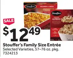 Stop&Shop Stouffer's Family Size Entrée offer