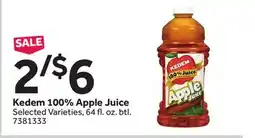 Stop&Shop Kedem 100% Apple Juice offer