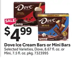 Stop&Shop Dove Ice Cream Bars or Mini Bars offer