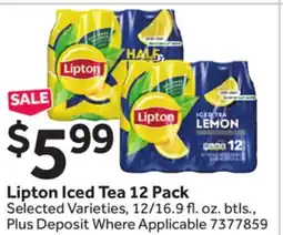 Stop&Shop Lipton Iced Tea 12 Pack offer