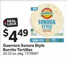 Stop&Shop Guerrero Sonora Style Burrito Tortillas offer