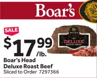 Stop&Shop Boar's Head Deluxe Roast Beef offer