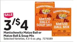 Stop&Shop Manischewitz Matzo Ball or Matzo Ball & Soup Mix offer