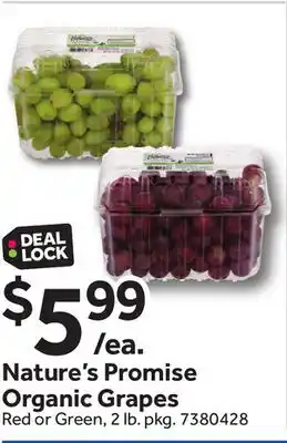 Stop&Shop Nature's Promise Organic Grapes offer