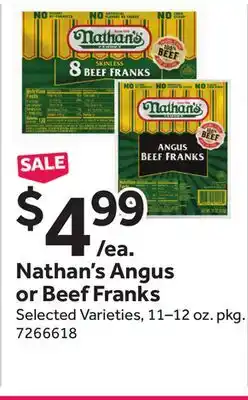 Stop&Shop Nathan's Angus or Beef Franks offer