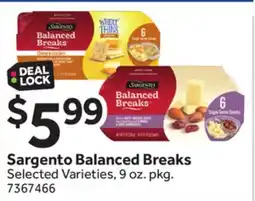 Stop&Shop Sargento Balanced Breaks offer