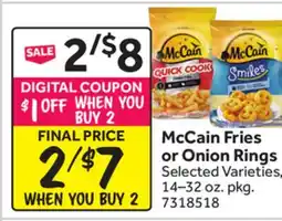 Stop&Shop McCain Fries or Onion Rings offer
