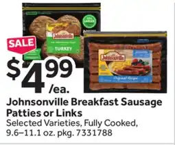 Stop&Shop Johnsonville Breakfast Sausage Patties or Links offer