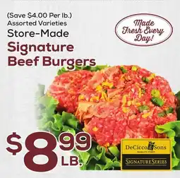 DeCicco & Sons Signature Beef Burgers offer