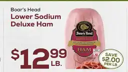 DeCicco & Sons Boar's Head Lower Sodium Deluxe Ham offer