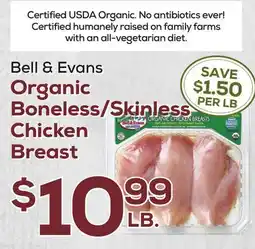 DeCicco & Sons Bell & Evans Organic Boneless/Skinless Chicken Breast offer