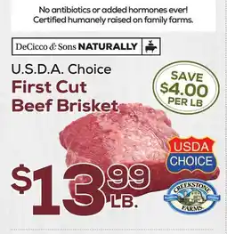 DeCicco & Sons First Cut Beef Brisket offer