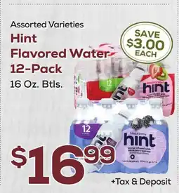 DeCicco & Sons Hint Flavored Water 12-Pack offer