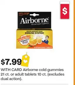 CVS Airborne cold gummies 21 ct. or adult tablets 10 ct offer