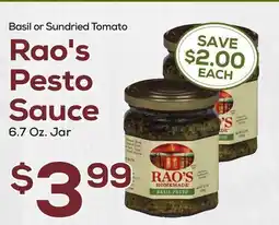 DeCicco & Sons Rao's Pesto Sauce offer