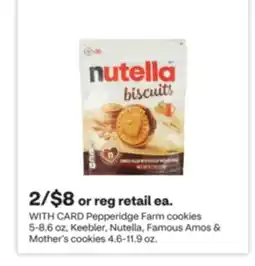 CVS Pepperidge Farm cookies 5-8.6 oz, Keebler, Nutella, Famous Amos & Mother's cookies 4.6-11.9 oz offer